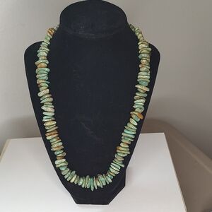 Elegant Kingman Turquoise Chunky Necklace Sterling Silver.